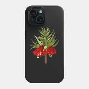 Crown Imperial - Fritillaria imperialis Rubra - botanical illustration Phone Case