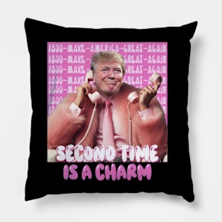 Second Time Is A Charm President trump, Original Design Make America Great 2024 Pillow