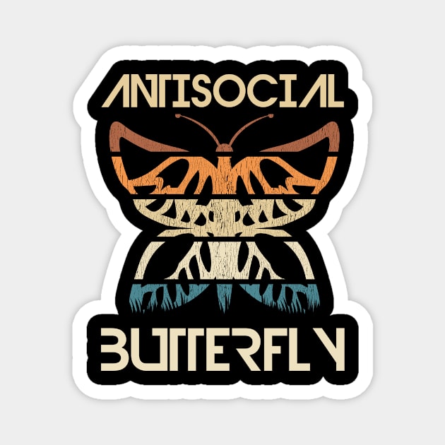 Introverts Antisocial Butterfly Social Distancing Magnet by PixelArt