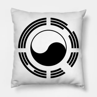 Korean Patriot Flag Series (Black and White) Pillow