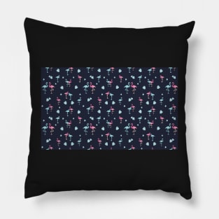 Pink and Blue Flamingo pet bandana Pillow