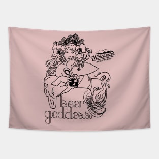 Beer Goddess (dark ink) Tapestry