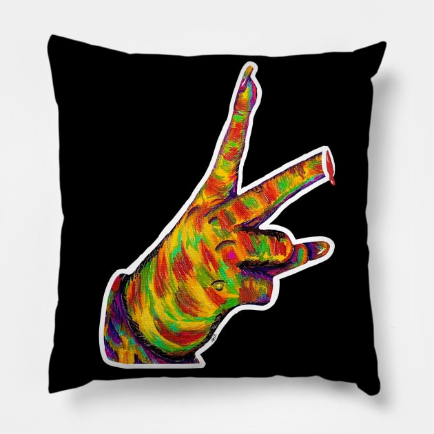 Trippy peace sign Pillow by Valcor’s Merch