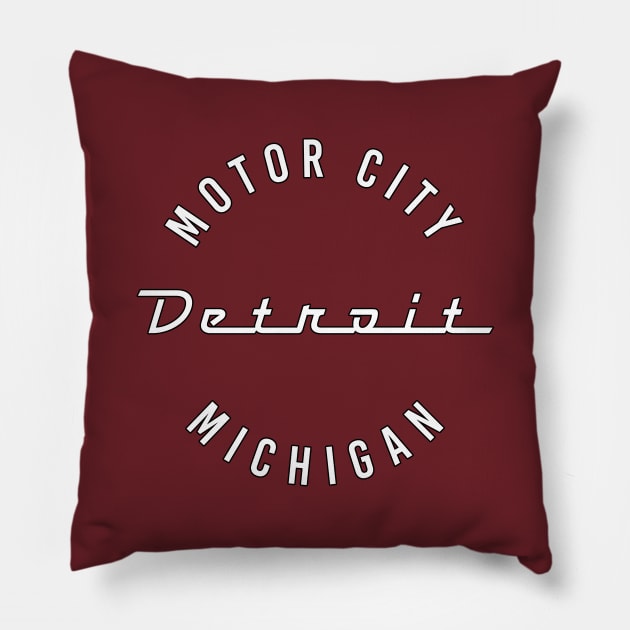 Detroit Michigan Motor City Pillow by McNutt
