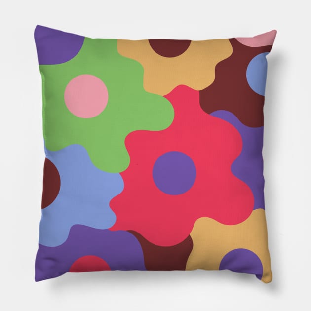 Retro Egg Flowers - True Spring Seasonal Color Palette Pillow by aaalou