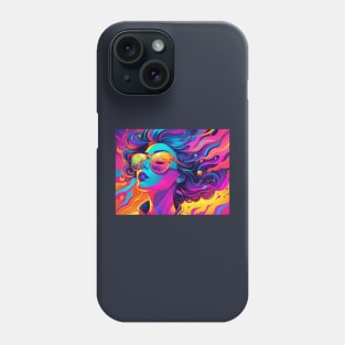 bright portrait of woman with glasses Phone Case