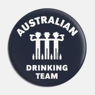 Australian Drinking Team (Booze / Beer / Alcohol / White) Pin