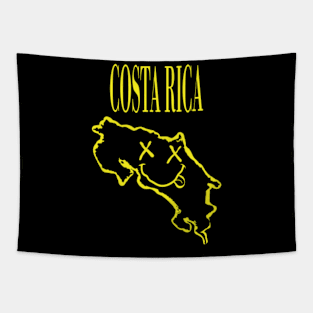Vibrant Costa Rica x Eyes Happy Face: Unleash Your 90s Grunge Spirit! Tapestry