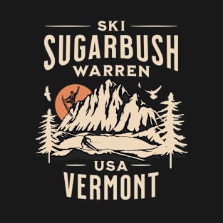 Sugarbush ski and Snowboarding Gift: Hit the Slopes in Style at Warren, Vermont Iconic American Mountain Resort T-Shirt