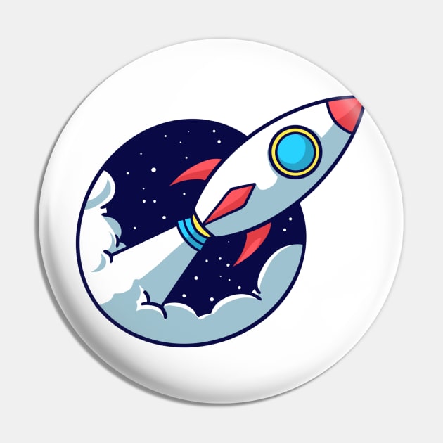 Rocket Flying Into Space Pin by notajellyfan