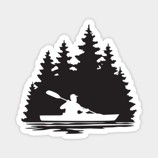 Silhouette of a kayaker paddling Magnet