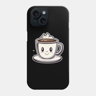 Happy cute coffee cup smiling Phone Case