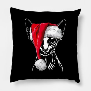 Funny Sphynx Santa Christmas cat mom gift Pillow