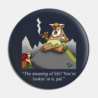 Funny Retirement Meaning of Life Cartoon Sherpa Humor Pin