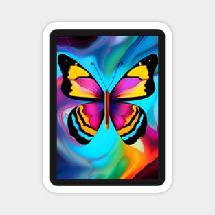 PSYCHEDELIC PURPLE WINGED BUTTERFLY Magnet