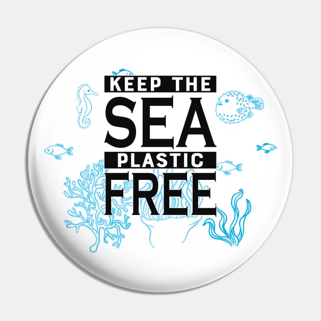 Earth Day - Keep the sea plastic free Pin by KC Happy Shop