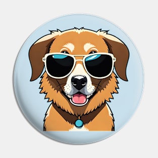 Cute dog with sun glasses Pin