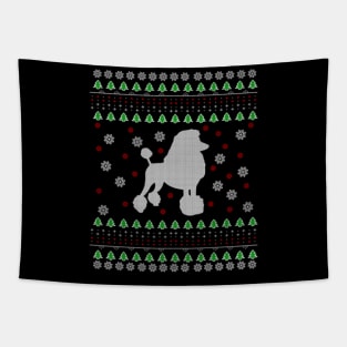 Poodle Ugly Christmas Sweater Gift Tapestry