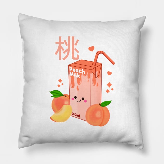 Kawaii Peach Milk Pillow by Kimprut