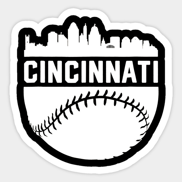 Downtown Cincinnati Ohio Skyline Baseball Cincinnati Baseball Sticker Teepublic