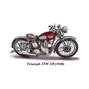 Drawing of Retro Classic Motorcycle Triumph 3TW 350 1940 T-Shirt