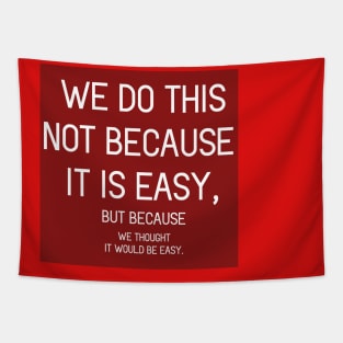 We do this not because it is easy Tapestry