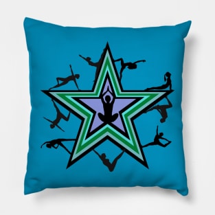 Exercise Figures on a Multicolored Star Pillow