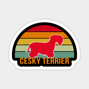 Cesky Terrier Vintage Silhouette Magnet