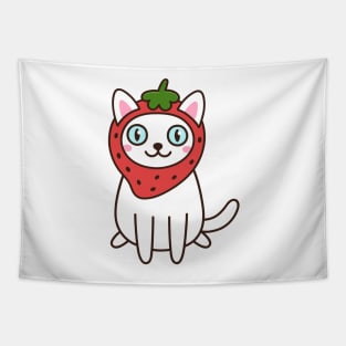 Strawberry cute cat Tapestry