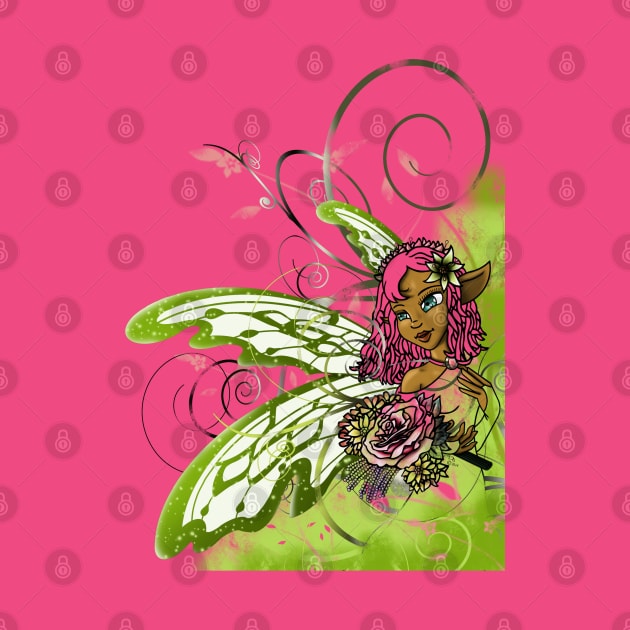 African American Fairy and Bouquet by treasured-gift