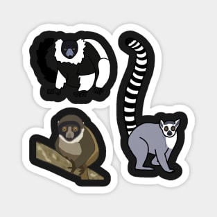 Lemurs - Mini Sticker Pack Magnet