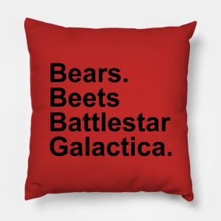 The Office - Bears, Beats, Battlestar Galactica Pillow