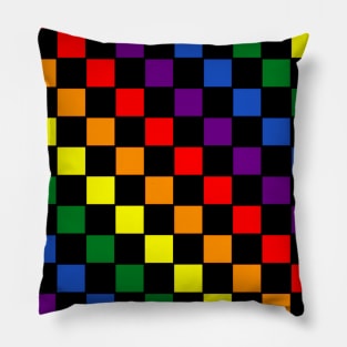 Rainbow Checker Pillow