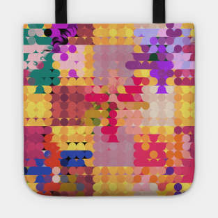 Colorful Circle Mosaic Patchwork Quilt Design Tote