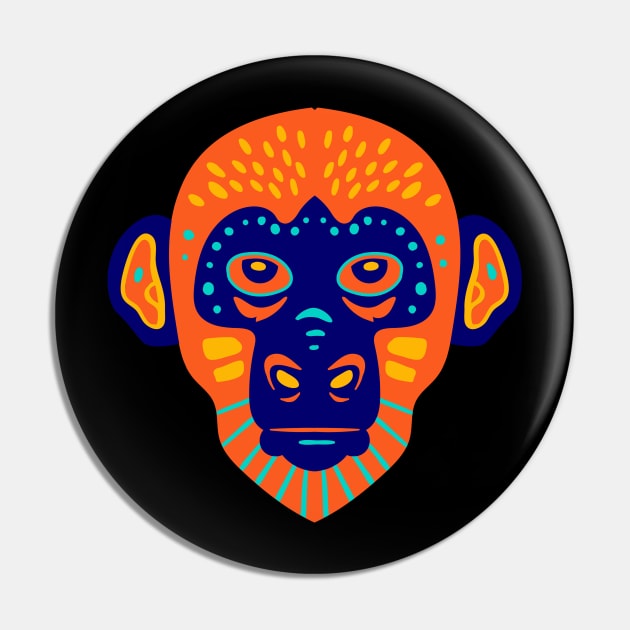 monkey colourful face art Pin by pixspatter