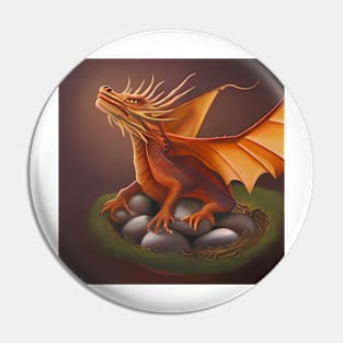 Red Dragon Hatching Eggs Pin