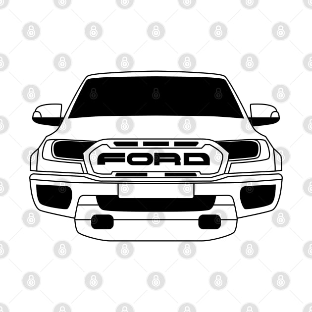 Ford Ranger Raptor Black Outline by kindacoolbutnotreally