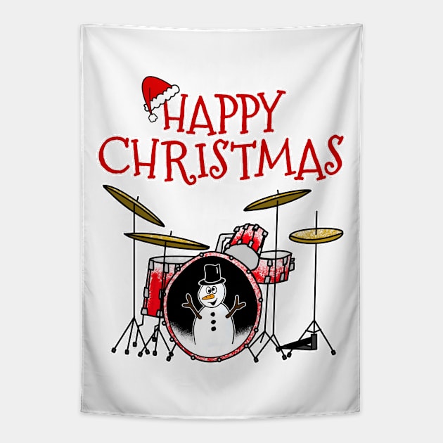 Christmas Drums Drummer Drum Teacher Xmas 2022 Tapestry by doodlerob