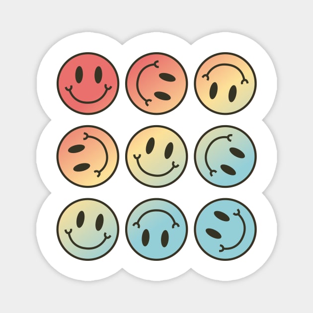 Smiley Face Pattern Magnet by Taylor Thompson Art