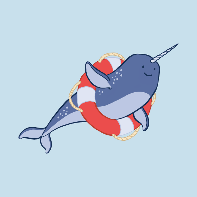 Happy Nautical Narwhal by Carabara Designs