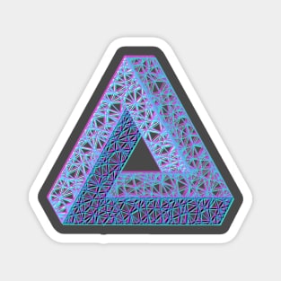 3D Penrose Triangle Magenta Cyan Magnet