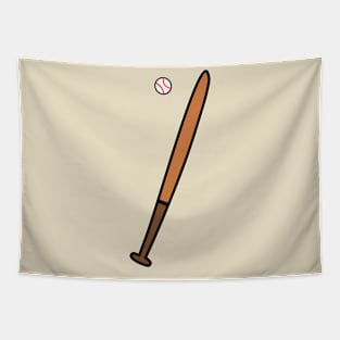 Cartoon baseball bat & ball Tapestry