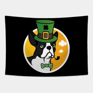 Leprechaun Boston Terrier Funny St. Patrick's Day Tapestry