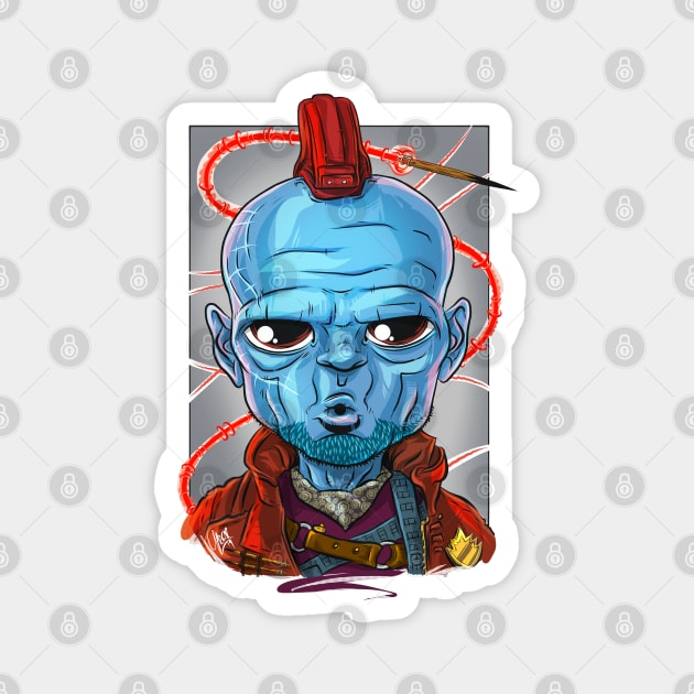 Pop Culture Caricature #8 - Yondu Magnet by yazgar