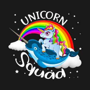 Unicorn Squad Narwhal T shirt Girls Kids Rainbow Unicorns T-Shirt