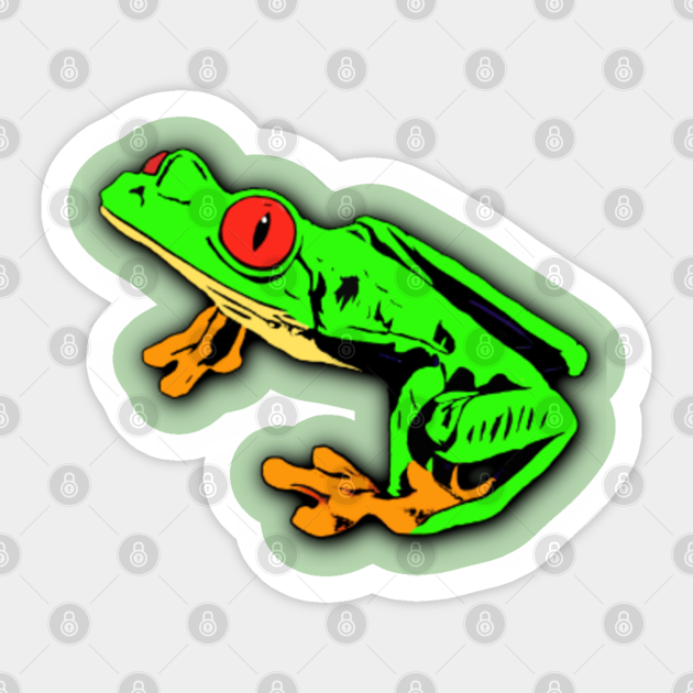 Red Eyed Tree Frog Drawing Red Eyed Tree Frog Sticker Teepublic Hi everyone, today i'm goinf to show you how to draw a simple frog, you can follow the super easy drawing tutorial by using the video or the step by step. red eyed tree frog drawing