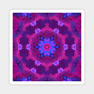 Psychedelic Kaleidoscope Blue and Purple Magnet