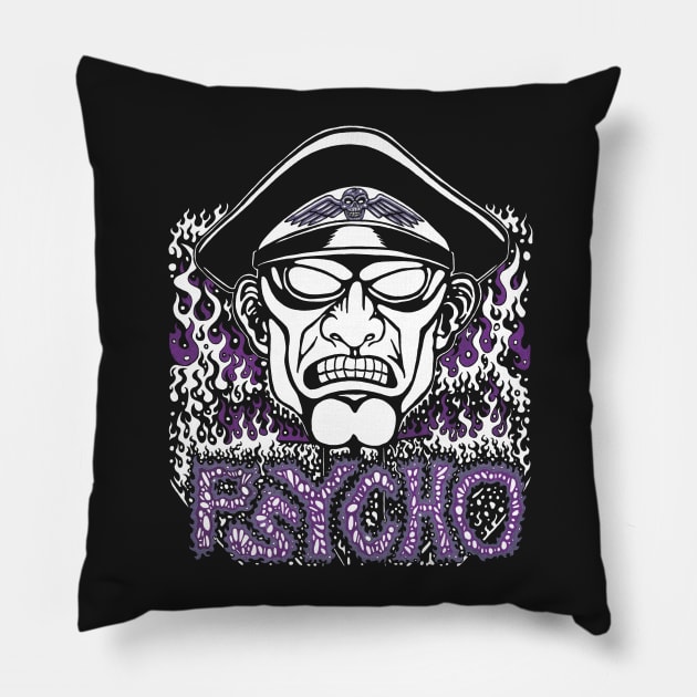 M. Bison Street Fighter Fan Art - Psycho Power Pillow by VagabondTheArtist