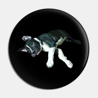 sleepy black dog-vector art Pin