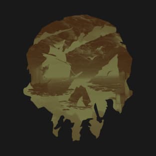 Desert Camo Sea Of Thieves Skull Design T-Shirt